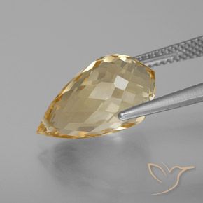 7.22克拉天然黄水晶，泪滴形，VVS