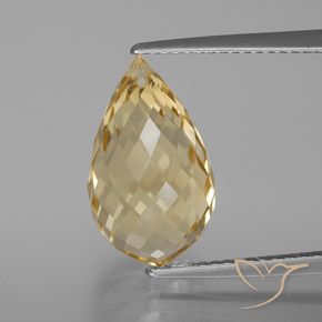 7.12ct 天然 浅金色 黄水晶, 泪滴形, VVS-VS