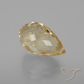 7.12克拉天然黄水晶，泪滴形，VVS-VS