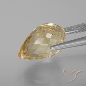 7.12克拉天然黄水晶，泪滴形，VVS-VS