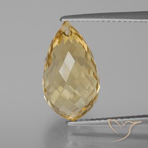 7.35ct 天然 浅金色 黄水晶, 泪滴形, VVS