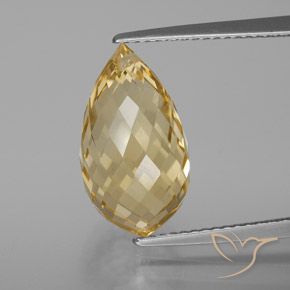 7.30ct 天然 浅金色 黄水晶, 泪滴形, VVS-VS