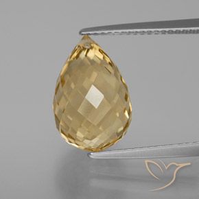 7.39ct 天然 金橙色 黄水晶, 泪滴形, VVS-VS