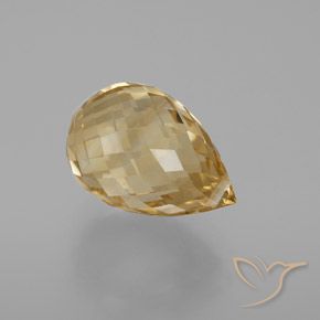 7.39克拉天然黄水晶，泪滴形，VVS-VS