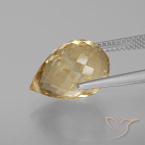 7.39克拉天然黄水晶，泪滴形，VVS-VS