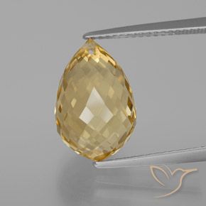 7.40ct 天然 浅金色 黄水晶, 泪滴形, VVS-VS