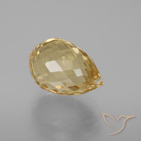 7.40克拉天然黄水晶，泪滴形，VVS-VS