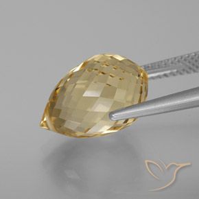 7.40克拉天然黄水晶，泪滴形，VVS-VS