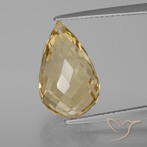 8.24ct 天然 浅金色 黄水晶, 泪滴形, VVS-VS