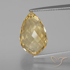 7.56ct 天然 浅棕金色 黄水晶, 泪滴形, VVS
