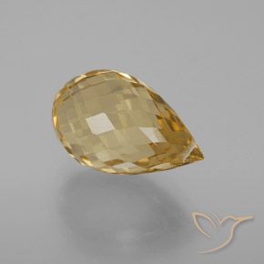 7.33克拉天然黄水晶，泪滴形，VVS-VS