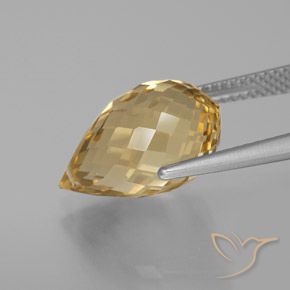 7.33克拉天然黄水晶，泪滴形，VVS-VS