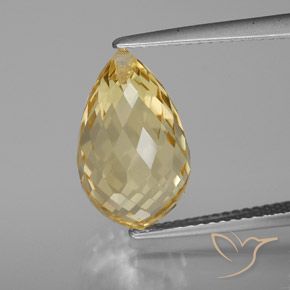 7.17ct 天然 浅金色 黄水晶, 泪滴形, VVS