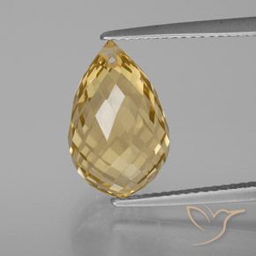 7.28ct 天然 浅金色 黄水晶, 泪滴形, VVS-VS