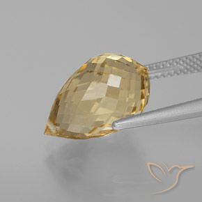 7.28克拉天然黄水晶，泪滴形，VVS-VS