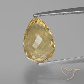 6.14ct 天然 黄金色 黄水晶, 泪滴形, VVS-VS