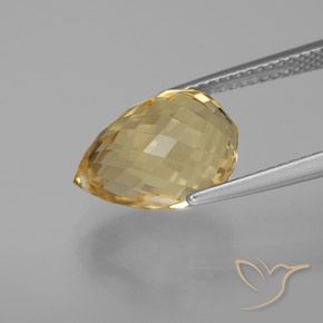 6.14克拉天然黄水晶，泪滴形，VVS-VS