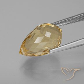 6.27克拉天然黄水晶，泪滴形，VVS-VS