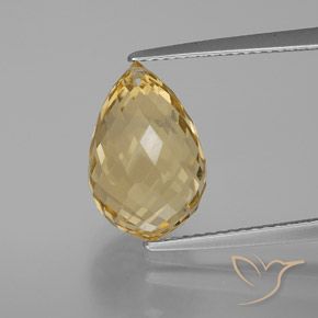 6.29ct 天然 金橙色 黄水晶, 泪滴形, VVS