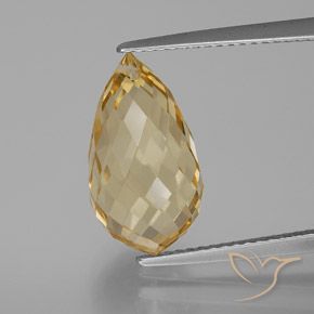 6.44ct 天然 浅金色 黄水晶, 泪滴形, VVS