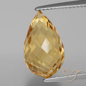 6.21ct 天然 金色 黄水晶, 泪滴形, VVS