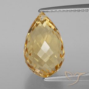 5.70ct 天然 金橙色 黄水晶, 泪滴形, VVS