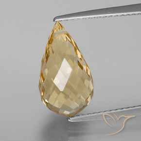 4.93ct 天然 金橙 黄水晶, 泪滴形, VS