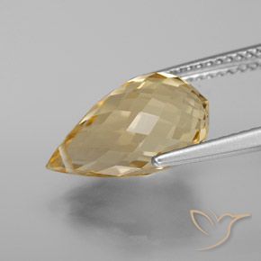4.93克拉天然黄水晶，泪滴形，VS