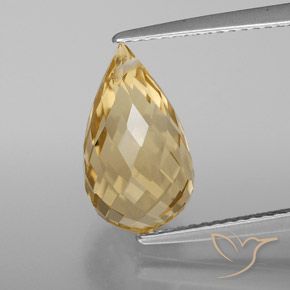 4.71ct 天然 金橙 黄水晶, 泪滴形, VVS-VS