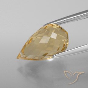 4.71克拉天然黄水晶，泪滴形，VVS-VS