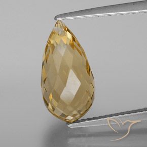 4.70ct 天然 金橙 黄水晶, 泪滴形, VVS-VS