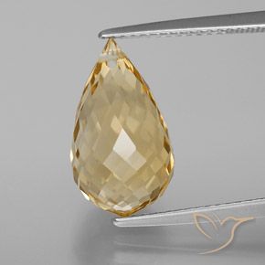 6.13ct 天然 金橙 黄水晶, 泪滴形, VVS