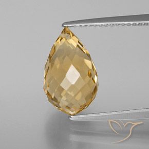 5.05ct 天然 金色 黄水晶, 泪滴形, VVS-VS