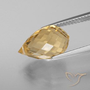 5.05克拉天然黄水晶，泪滴形，VVS-VS