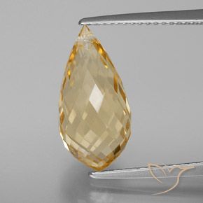 5.49ct 天然 金橙 黄水晶, 泪滴形, VVS-VS