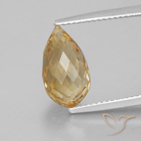 4.28ct 天然 金橙 黄水晶, 泪滴形, VVS