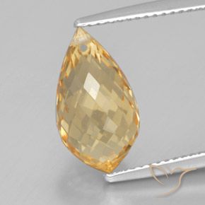 5.08ct 天然 金黄色 黄水晶, 泪滴形, VVS