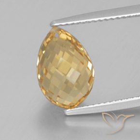 5.04ct 天然 金色 黄水晶, 泪滴形, VVS