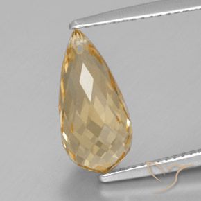 3.96ct 天然 金色 黄水晶, 泪滴形, VVS-VS