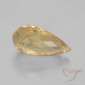 3.96克拉天然黄水晶，泪滴形，VVS-VS