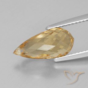 3.96克拉天然黄水晶，泪滴形，VVS-VS