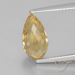 3.49ct 天然 金橙 黄水晶, 泪滴形, VVS