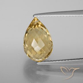 4.90ct 天然 金橙 黄水晶, 泪滴形, VVS