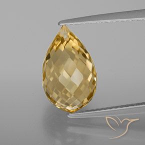 6.04ct 天然 中浅金色 黄水晶, 泪滴形, VVS