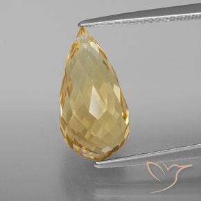 5.86ct 天然 金橙色 黄水晶, 泪滴形, VVS