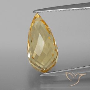 5.42ct 天然 金橙 黄水晶, 泪滴形, VVS-VS
