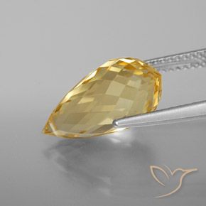 5.42克拉天然黄水晶，泪滴形，VVS-VS