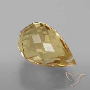 4.78克拉天然黄水晶，泪滴形，VVS-VS