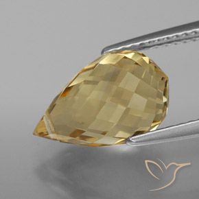 4.78克拉天然黄水晶，泪滴形，VVS-VS