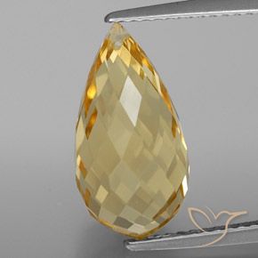 5.81ct 天然 金色 黄水晶, 泪滴形, VVS